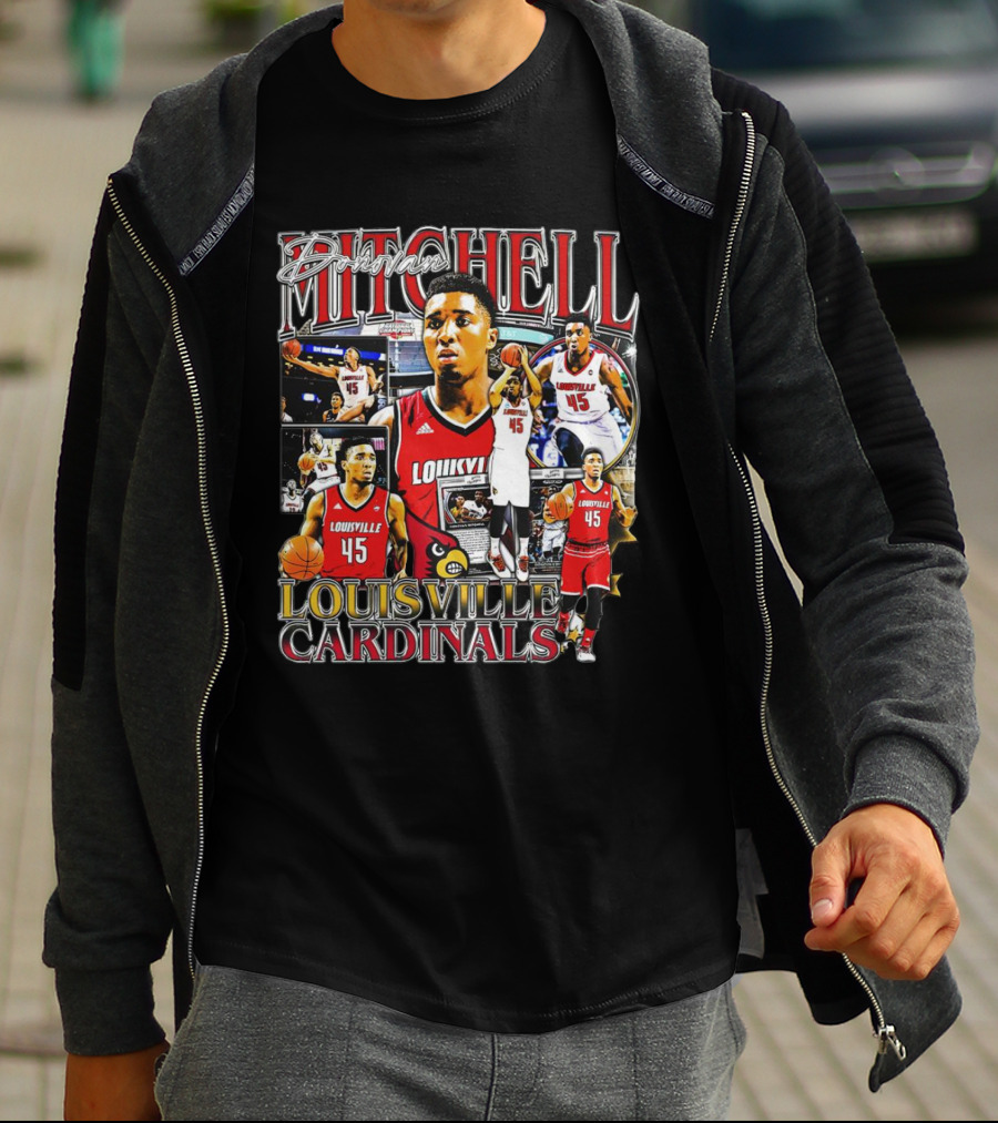 Donovan Mitchell Louisville Cardinals Basketball Highlights Collage T-Shirt