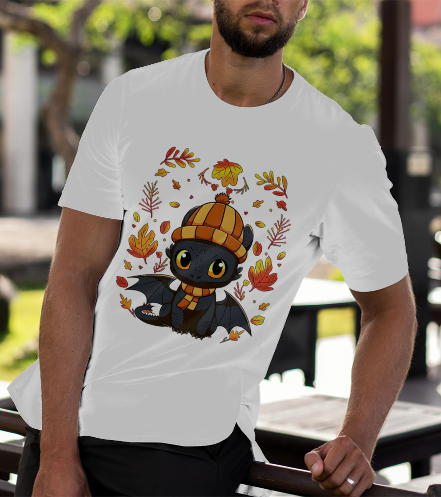 Fall Night Fury Thanksgiving Autumn Leaves T-Shirt