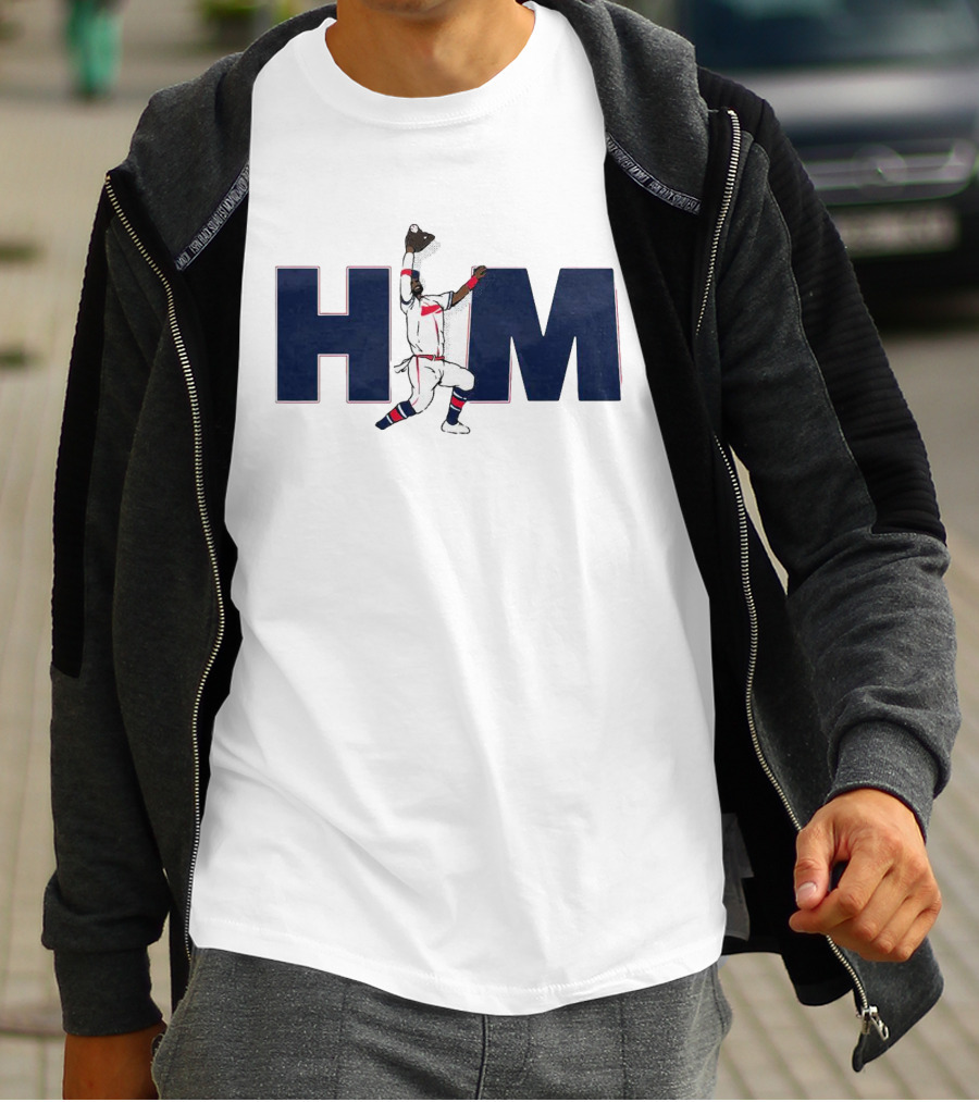 HIM Atlanta Braves Baseball Player Catching T-Shirt
