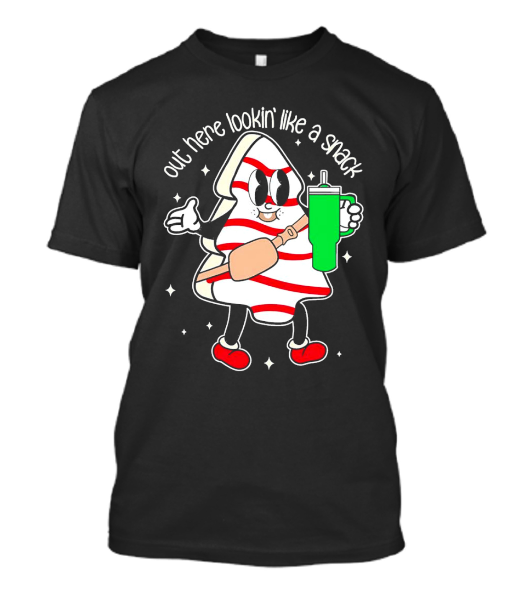 Out Here Lookin' Like A Snack Peppermint Character With Drink T-Shirt