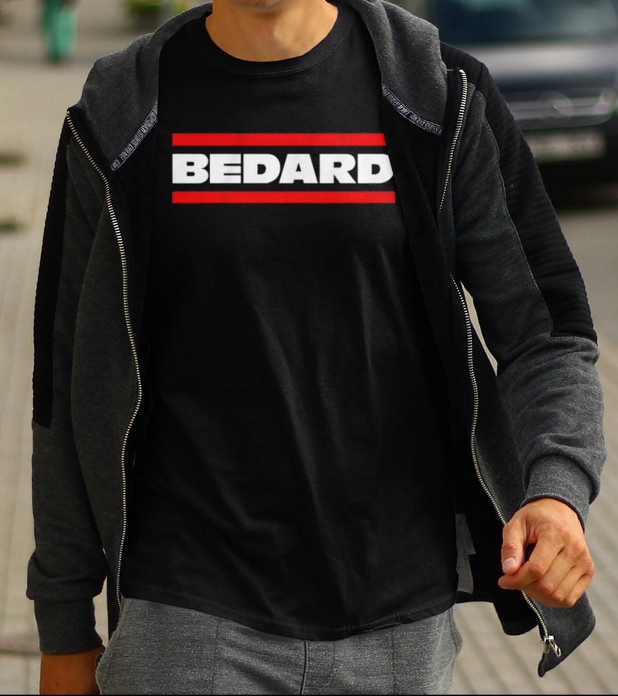 Connor Bedard Bold Stylized Name With Red And White Accents T-Shirt