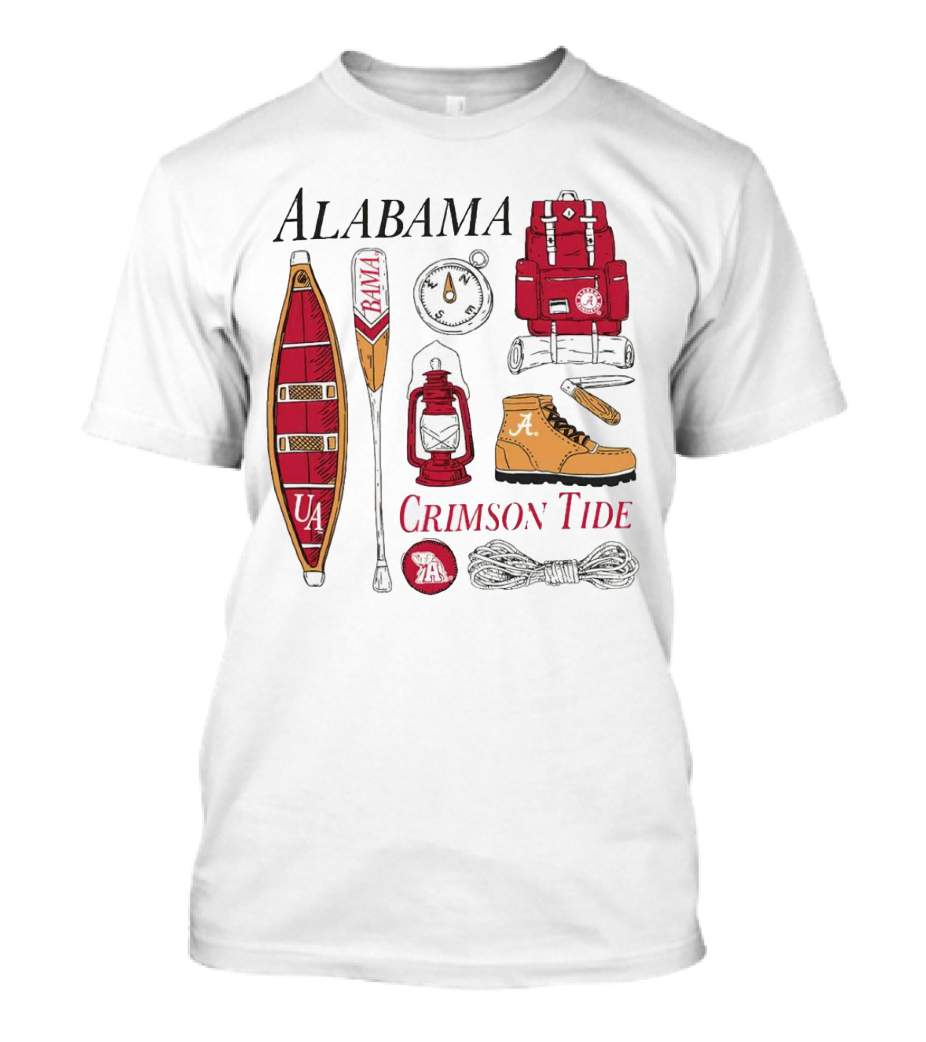 Alabama Crimson Tide Camping Gear And Outdoor Adventure Essentials T-Shirt