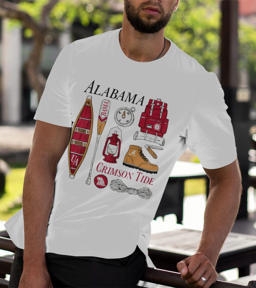 Alabama Crimson Tide Camping Gear And Outdoor Adventure Essentials T-Shirt