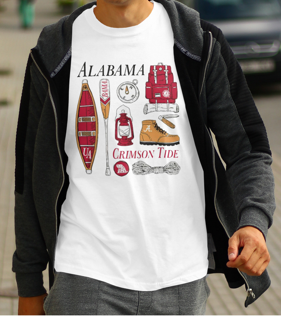 Alabama Crimson Tide Camping Gear And Outdoor Adventure Essentials T-Shirt