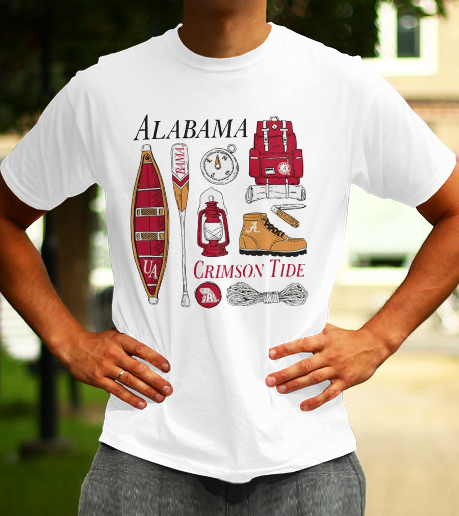 Alabama Crimson Tide Camping Gear And Outdoor Adventure Essentials T-Shirt