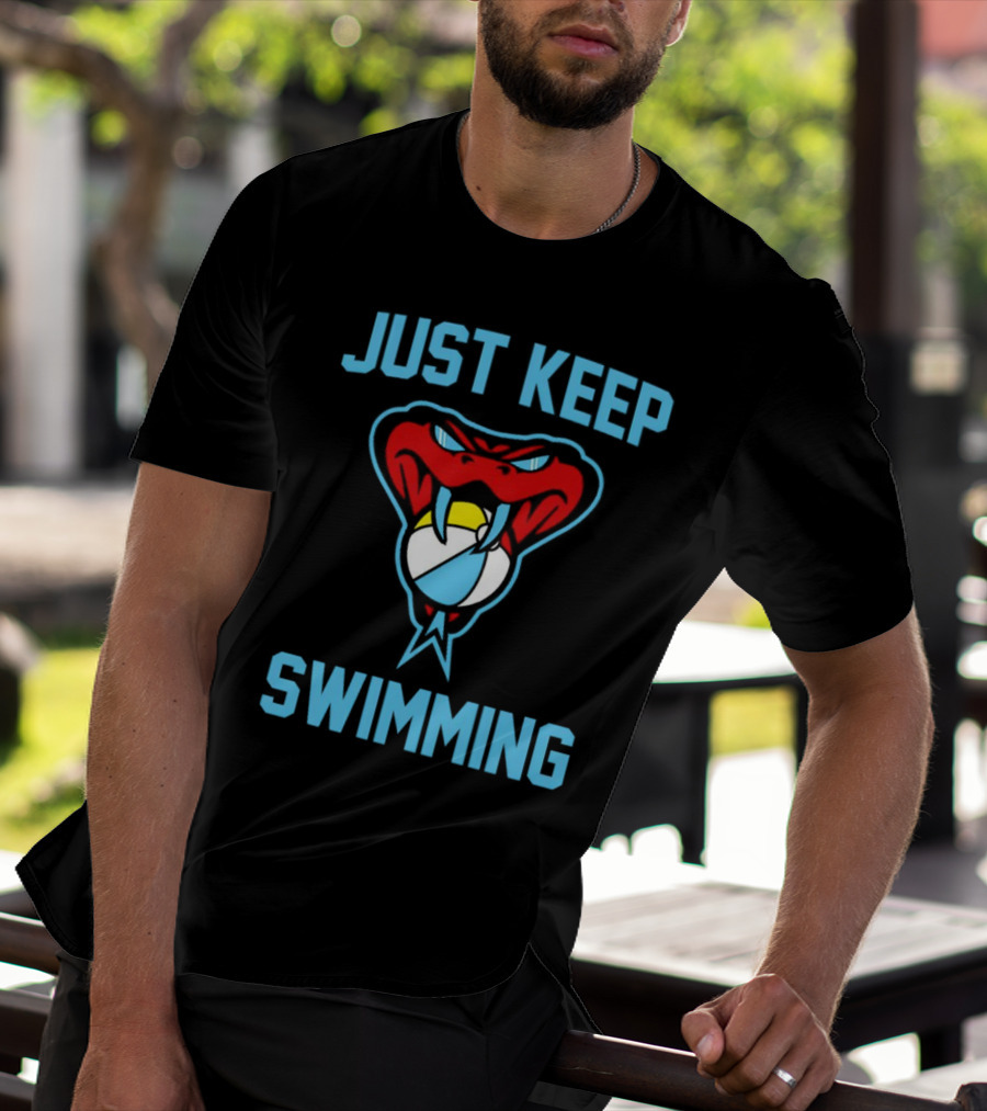 Just Keep Swimming Arizona Diamondbacks Snake Volleyball T-Shirt