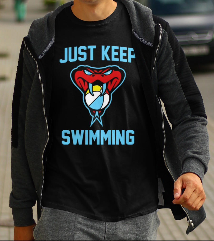 Just Keep Swimming Arizona Diamondbacks Snake Volleyball T-Shirt