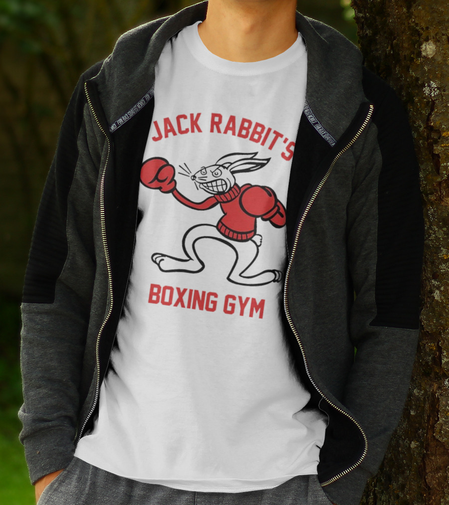 Jack Rabbit's Boxing Gym Rabbit Illustration With Boxing Gloves T-Shirt