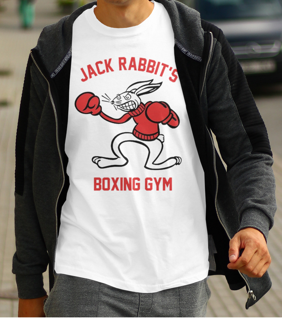 Jack Rabbit's Boxing Gym Rabbit Illustration With Boxing Gloves T-Shirt