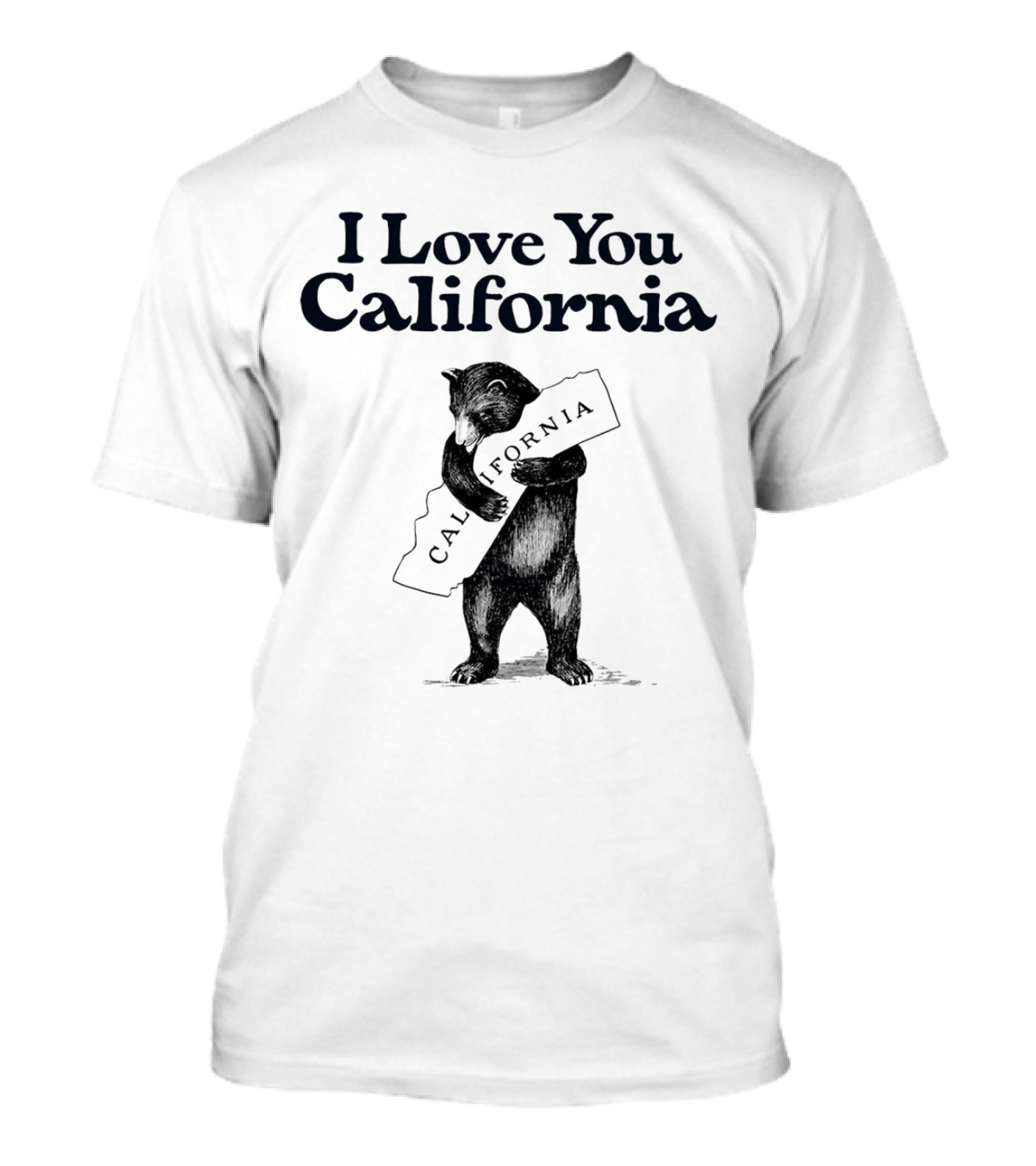 I Love You California Bear Hugging California Map T-Shirt
