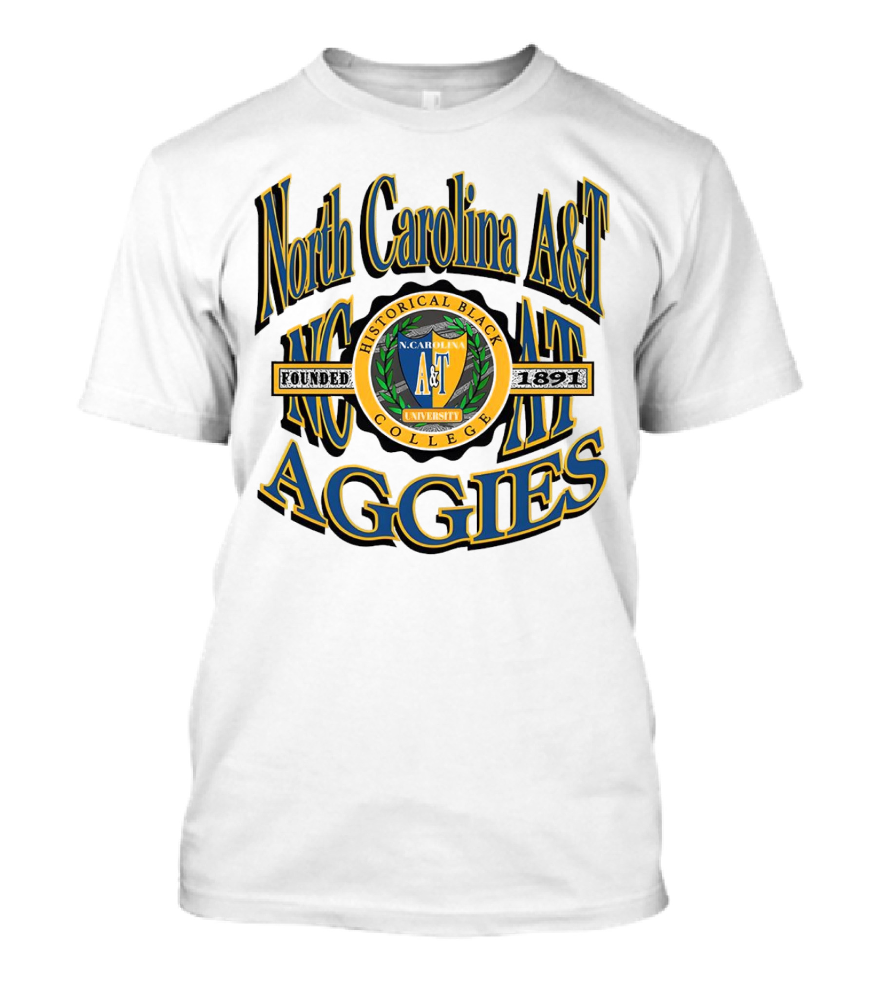 North Carolina A&T Aggies Historical Black College Founded 1891 Crest T-Shirt
