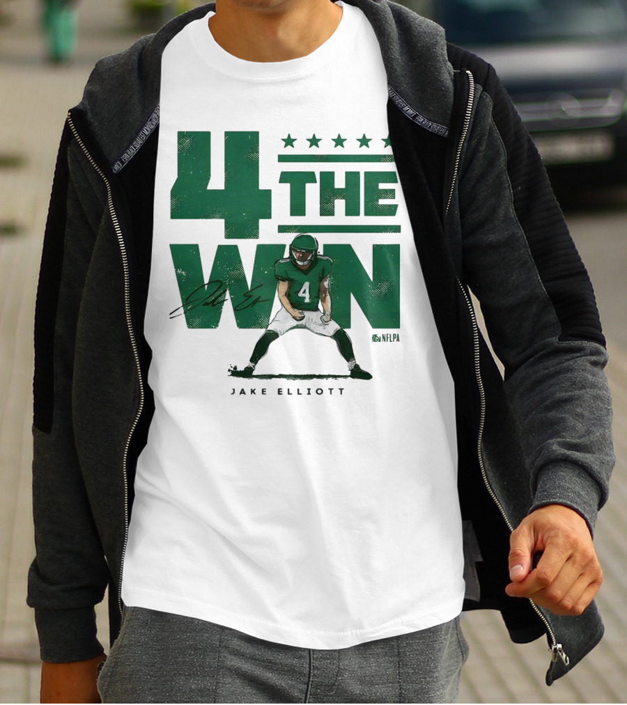 4 The Win Jake Elliott Football Player 4 Win G Signature T-Shirt