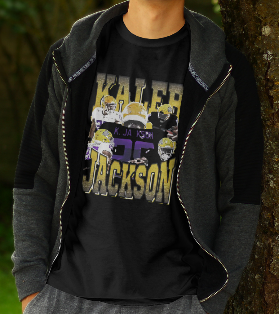 Kaleb Jackson LSU Tigers Football Vintage Retro Athlete Collage T-Shirt
