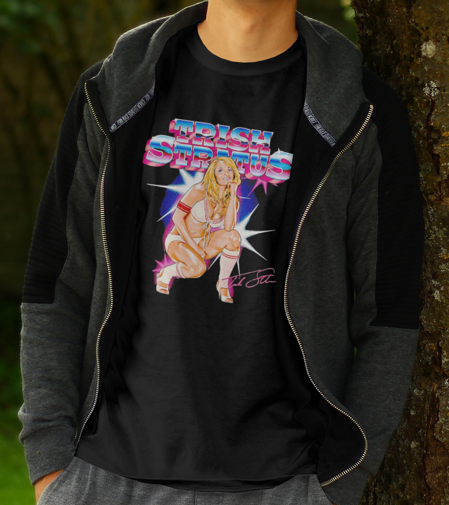 Trish Stratus Retro Wrestling Nostalgia Signed T-Shirt