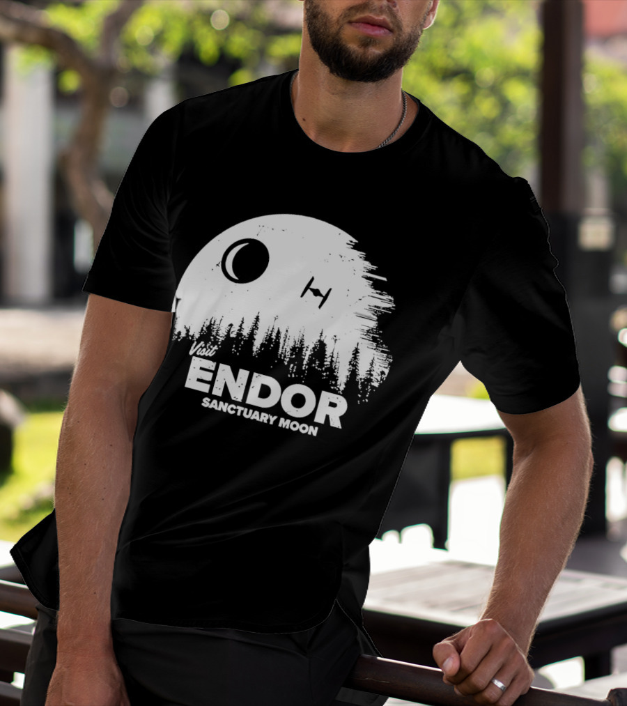 Visit Endor Sanctuary Moon Forest And Spaceship Scene T-Shirt