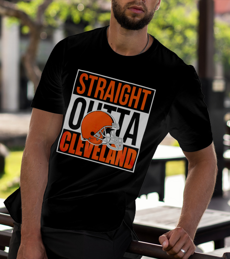 Cleveland Browns Straight Outta Cleveland Helmet T-Shirt