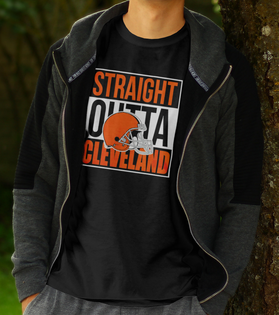 Cleveland Browns Straight Outta Cleveland Helmet T-Shirt