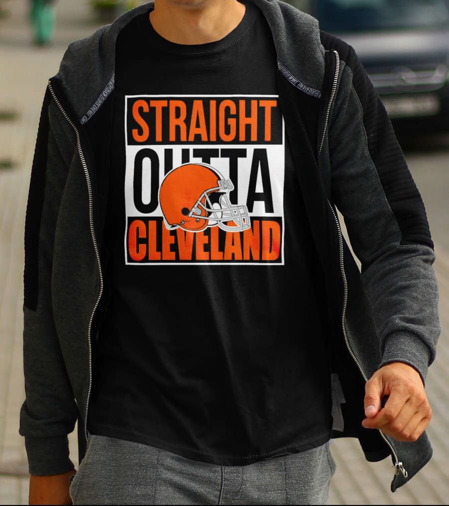 Cleveland Browns Straight Outta Cleveland Helmet T-Shirt