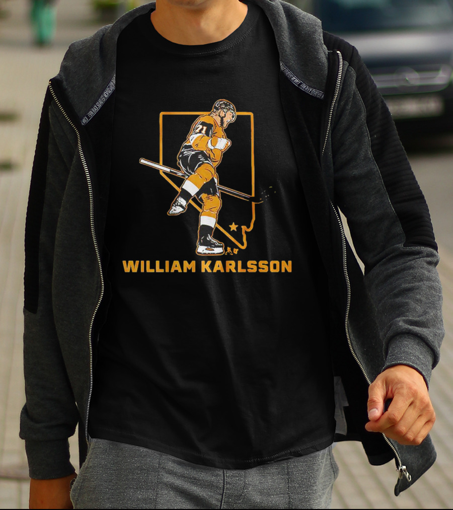William Karlsson Nevada Outline Star Figure Vegas Golden Knights T-Shirt