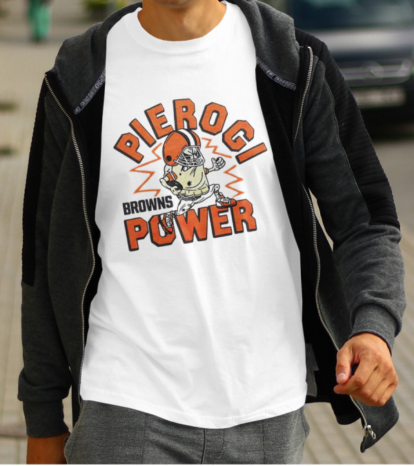Cleveland Browns Pierogi Power Football Mascot T-Shirt
