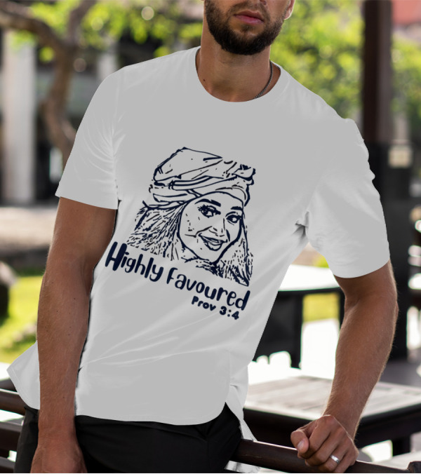 Highly Favoured Prov 3:4 Woman In Headscarf T-Shirt