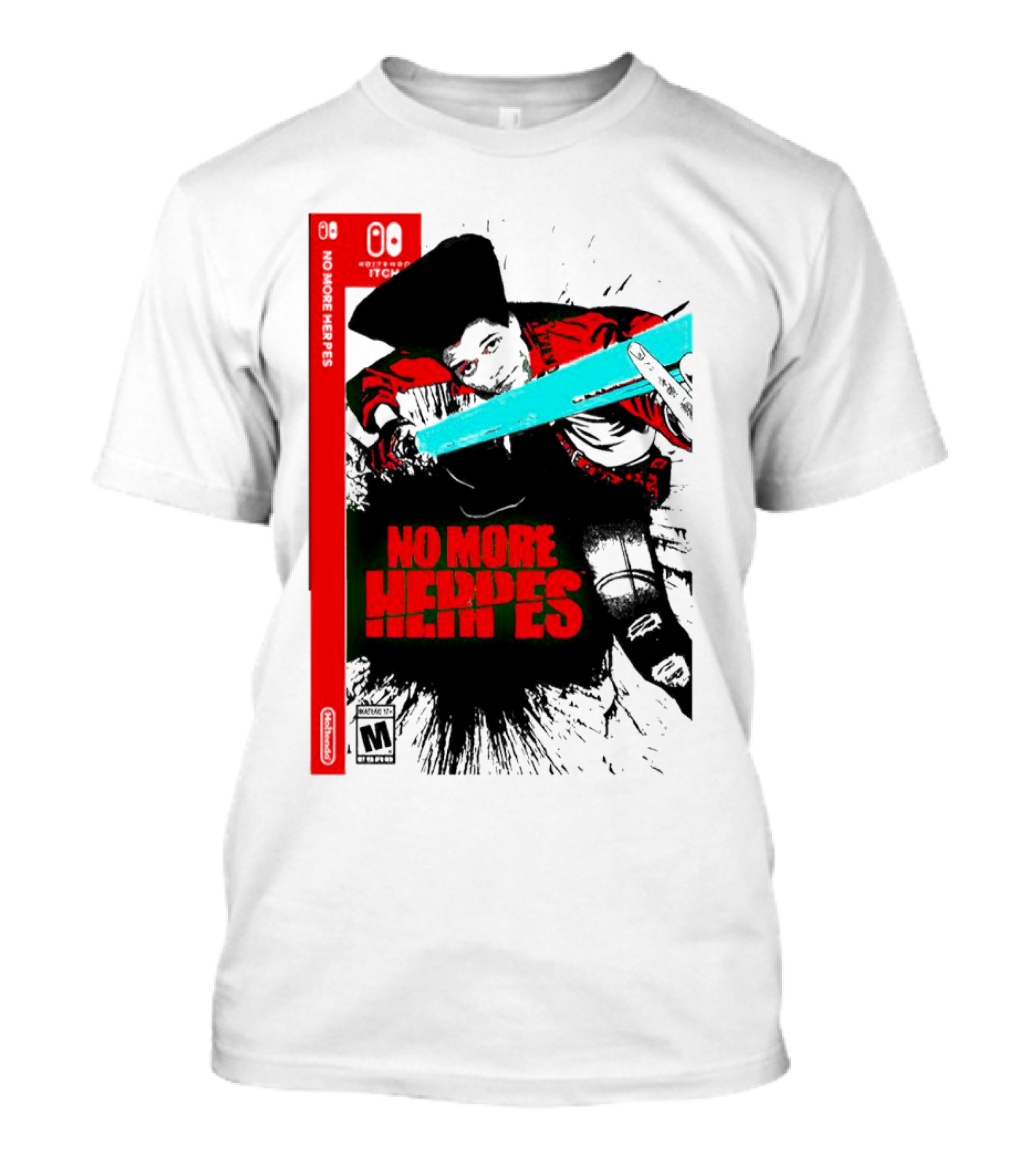 No More Heroes Game Box Art With Character And Sword T-Shirt