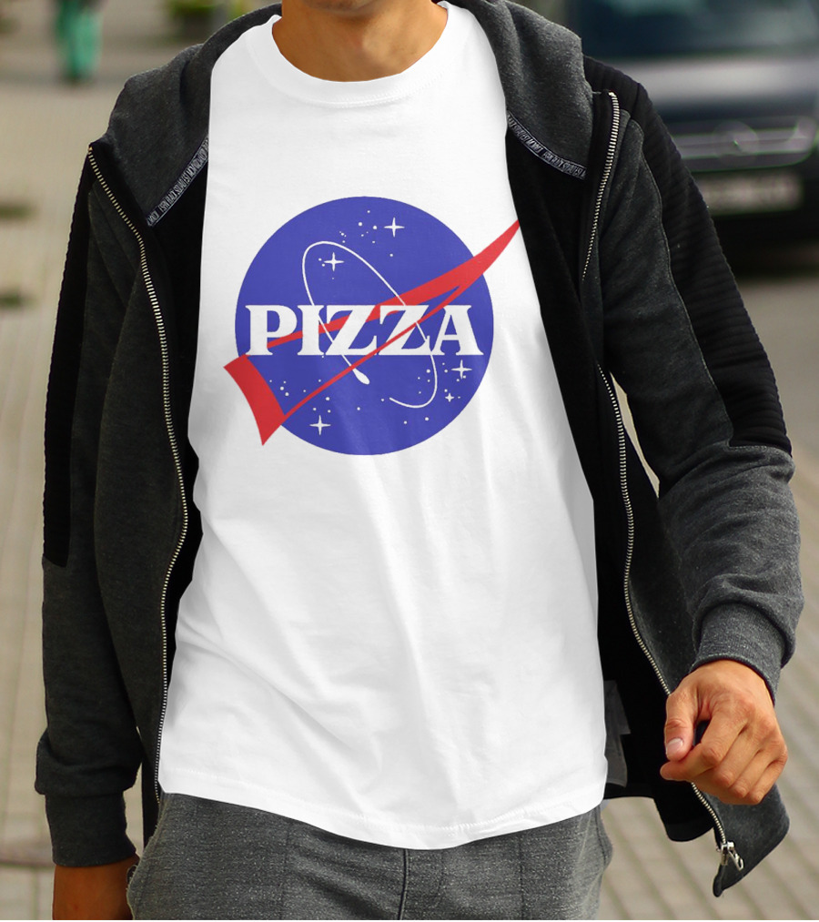 Pizza NASA Style Logo Parody Interstellar T-Shirt