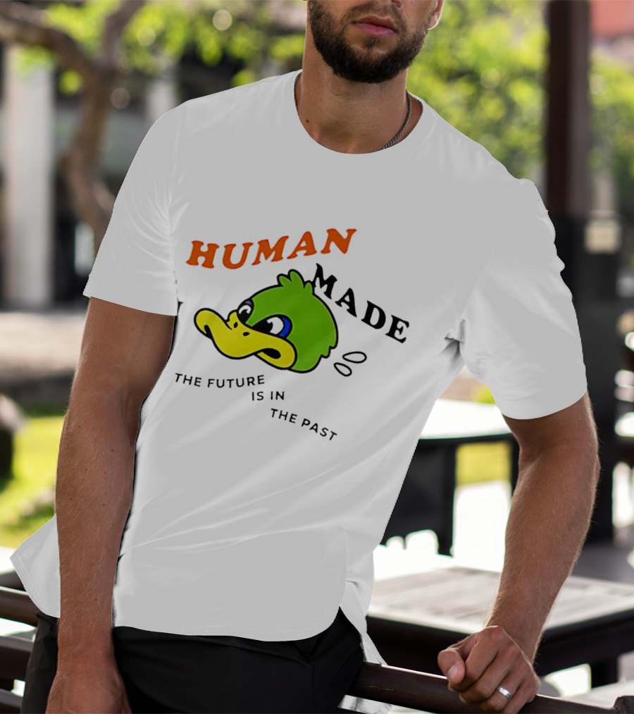 Human Made Duck With The Future Is In The Past Text T-Shirt