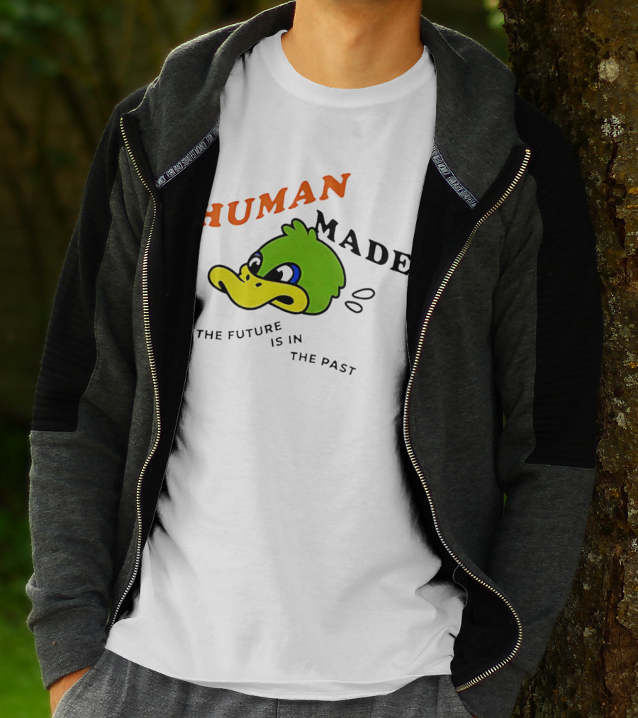 Human Made Duck With The Future Is In The Past Text T-Shirt