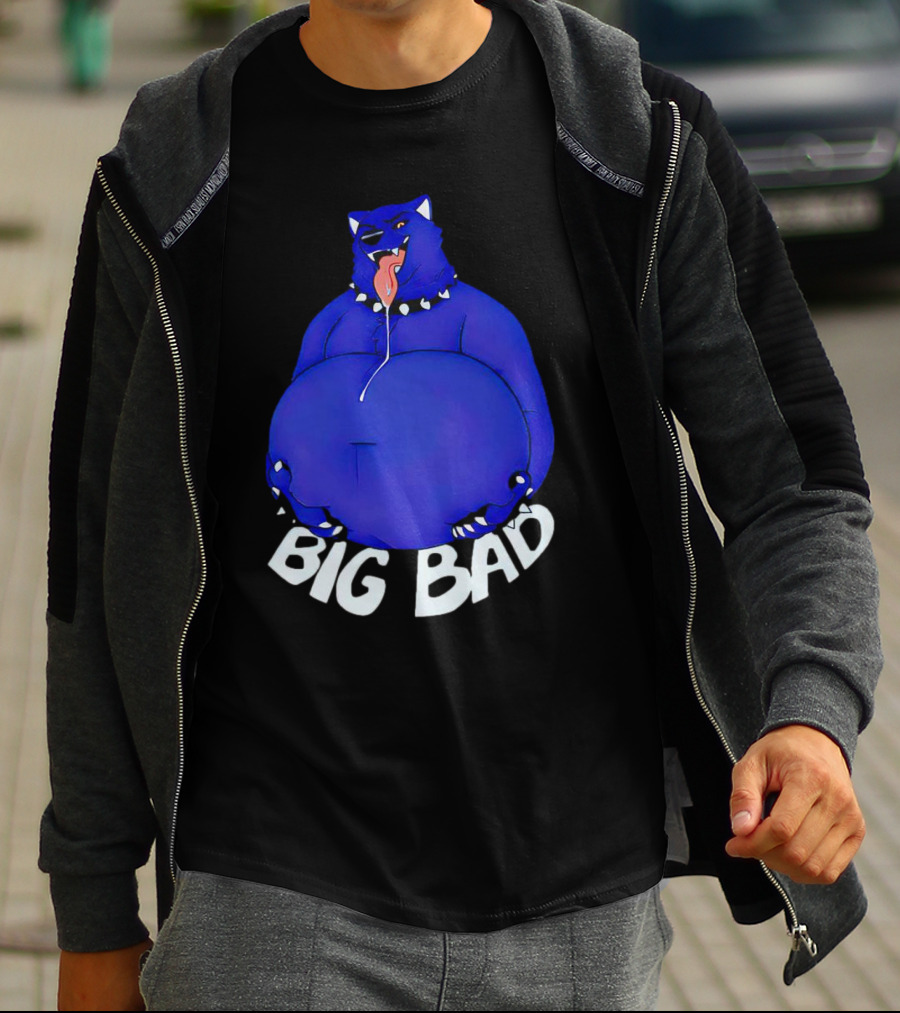 Big Bad Slosh Dog Blue Cartoon Character T-Shirt