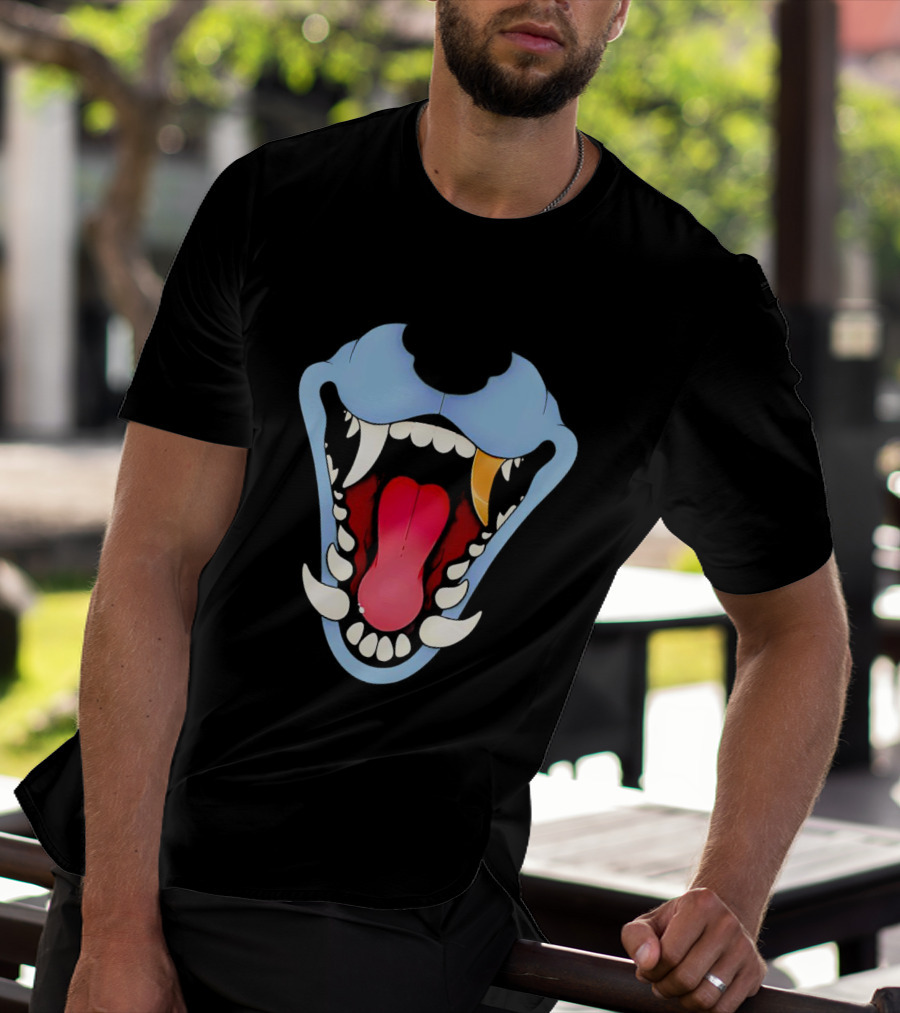 Slosh Dog Blue Maw Opened Red Tongue T-Shirt