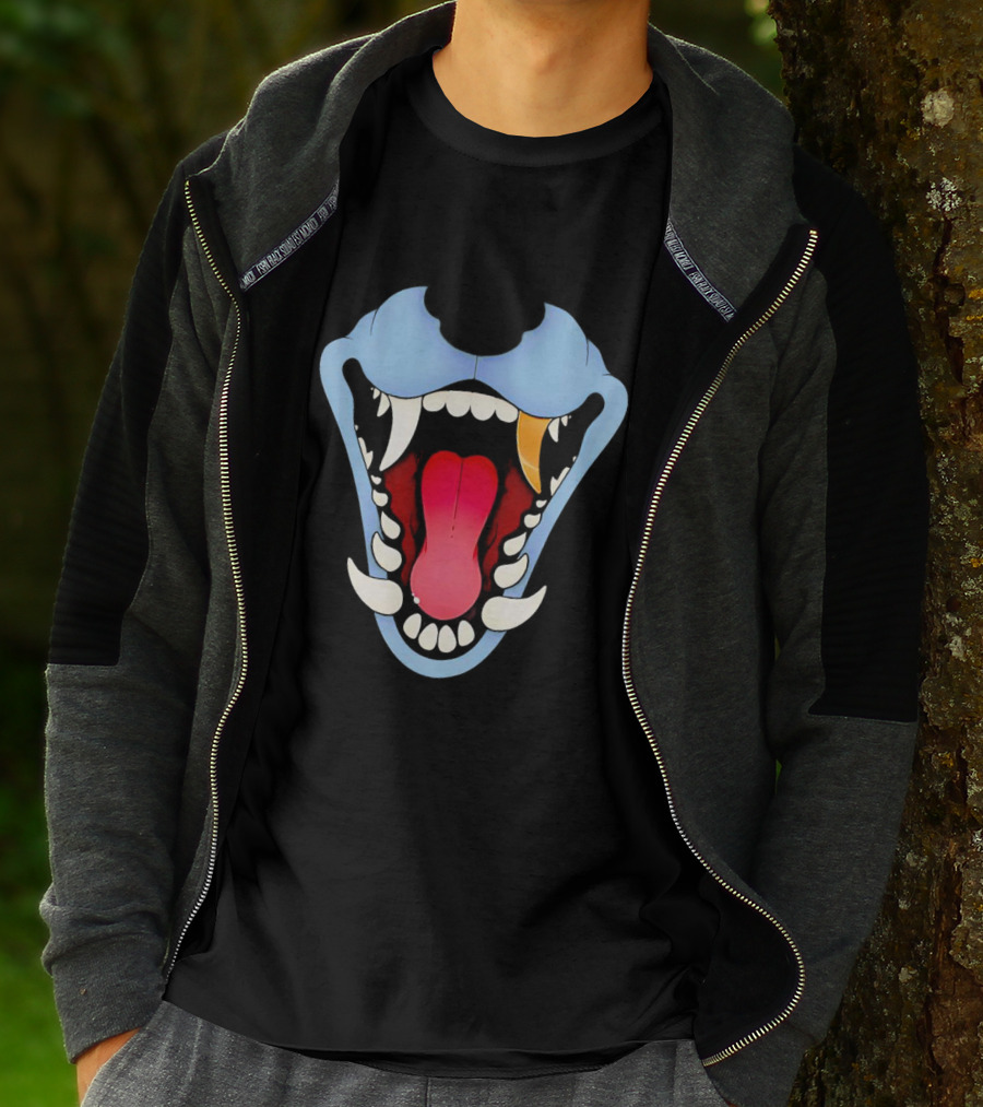 Slosh Dog Blue Maw Opened Red Tongue T-Shirt