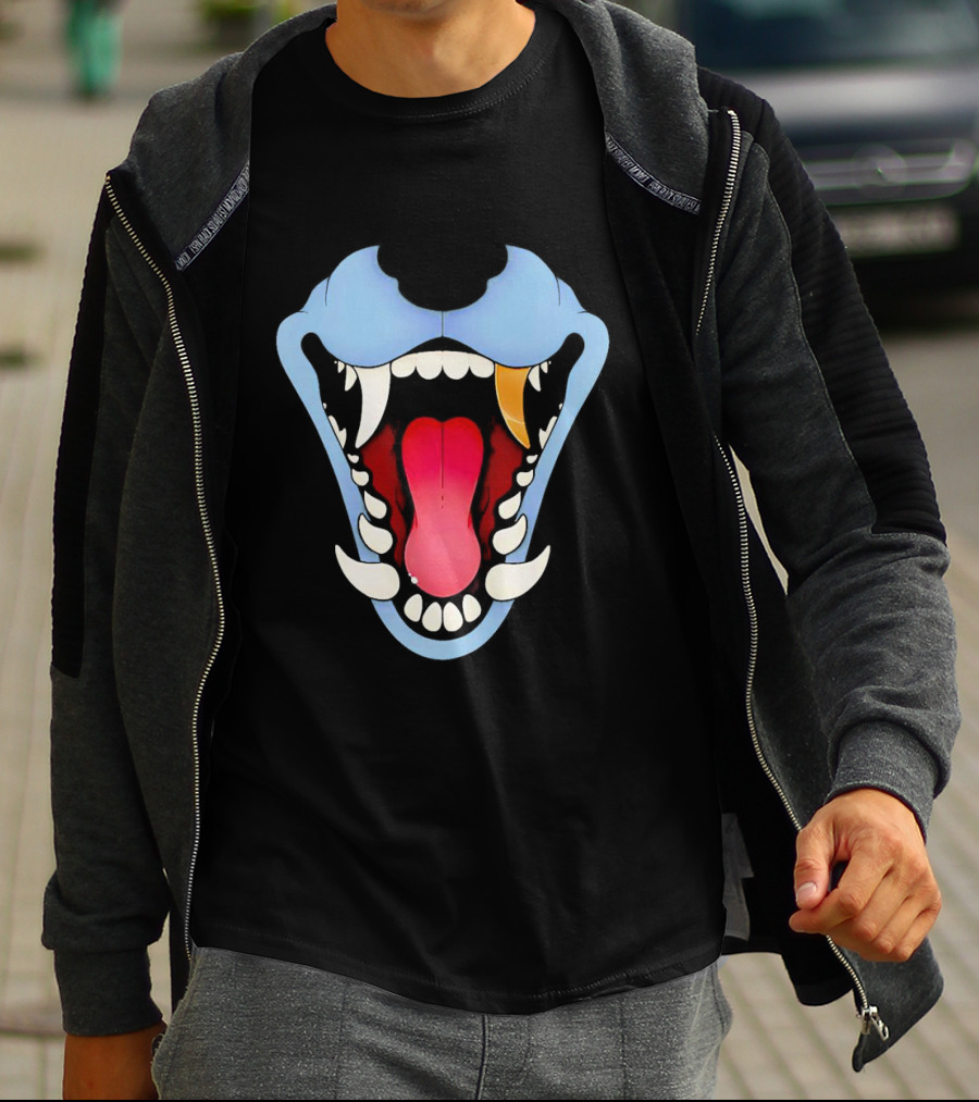 Slosh Dog Blue Maw Opened Red Tongue T-Shirt