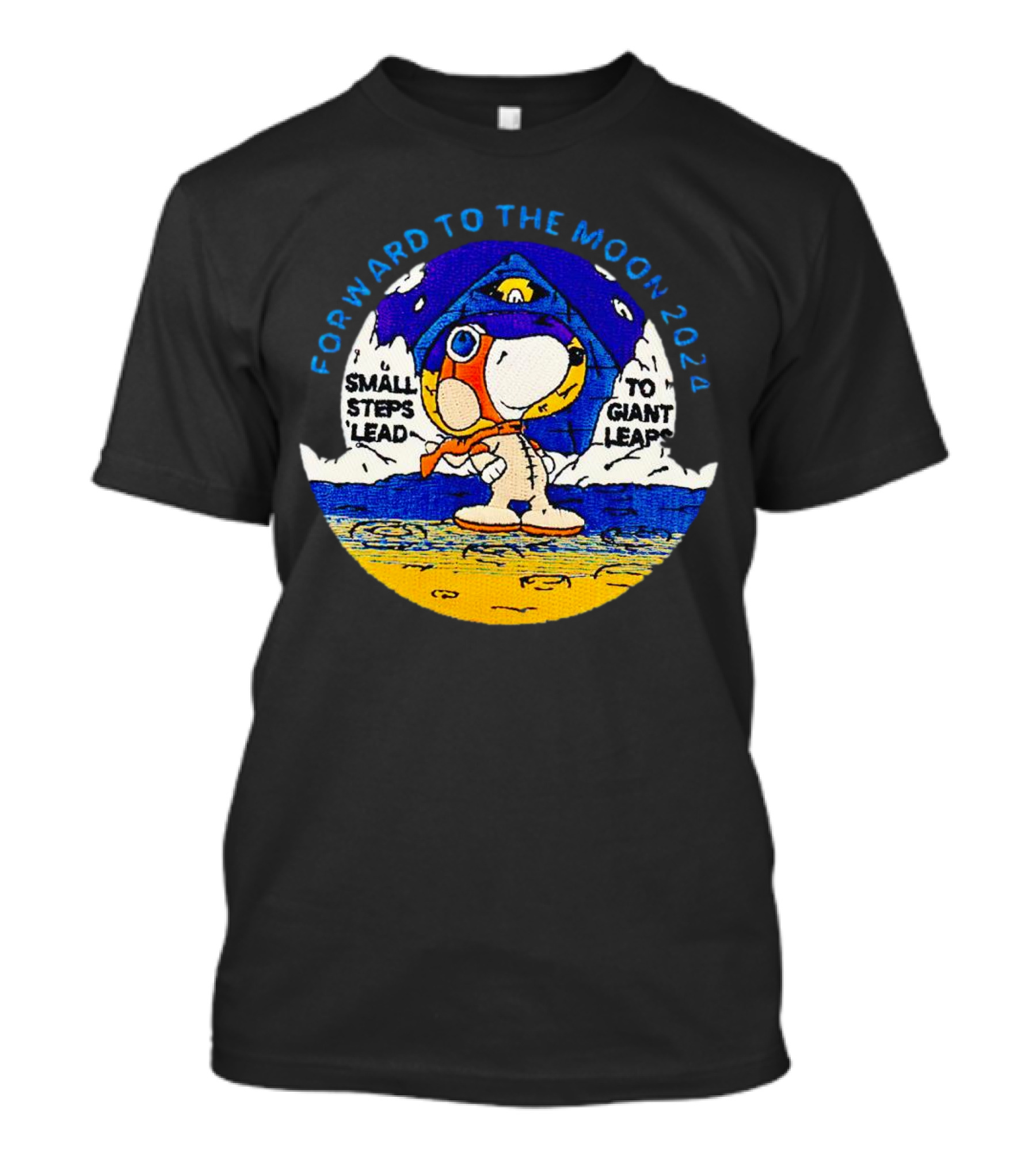 Forward To The Moon 2024 Snoopy Small Steps Lead To Giant Leaps Vintage T-Shirt