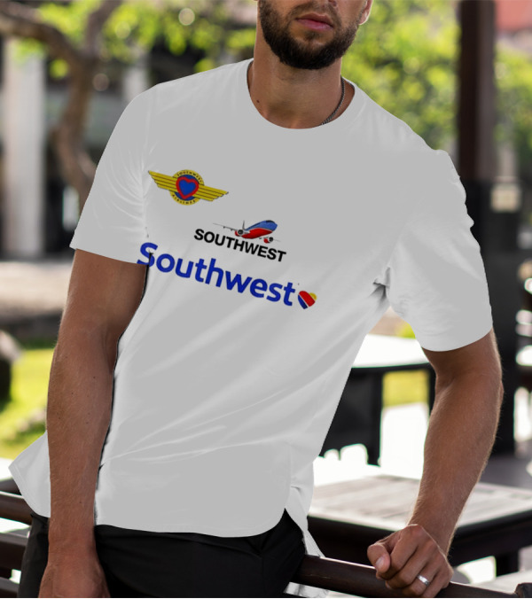 Southwest Airline Heart Logo With Airplane T-Shirt
