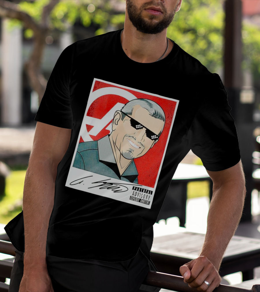 Guenther Steiner Parental Advisory Explicit Content Signature F1 Racing Image T-Shirt