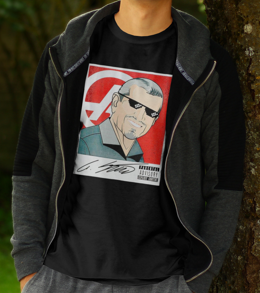 Guenther Steiner Parental Advisory Explicit Content Signature F1 Racing Image T-Shirt