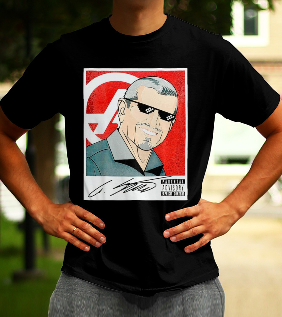 Guenther Steiner Parental Advisory Explicit Content Signature F1 Racing Image T-Shirt