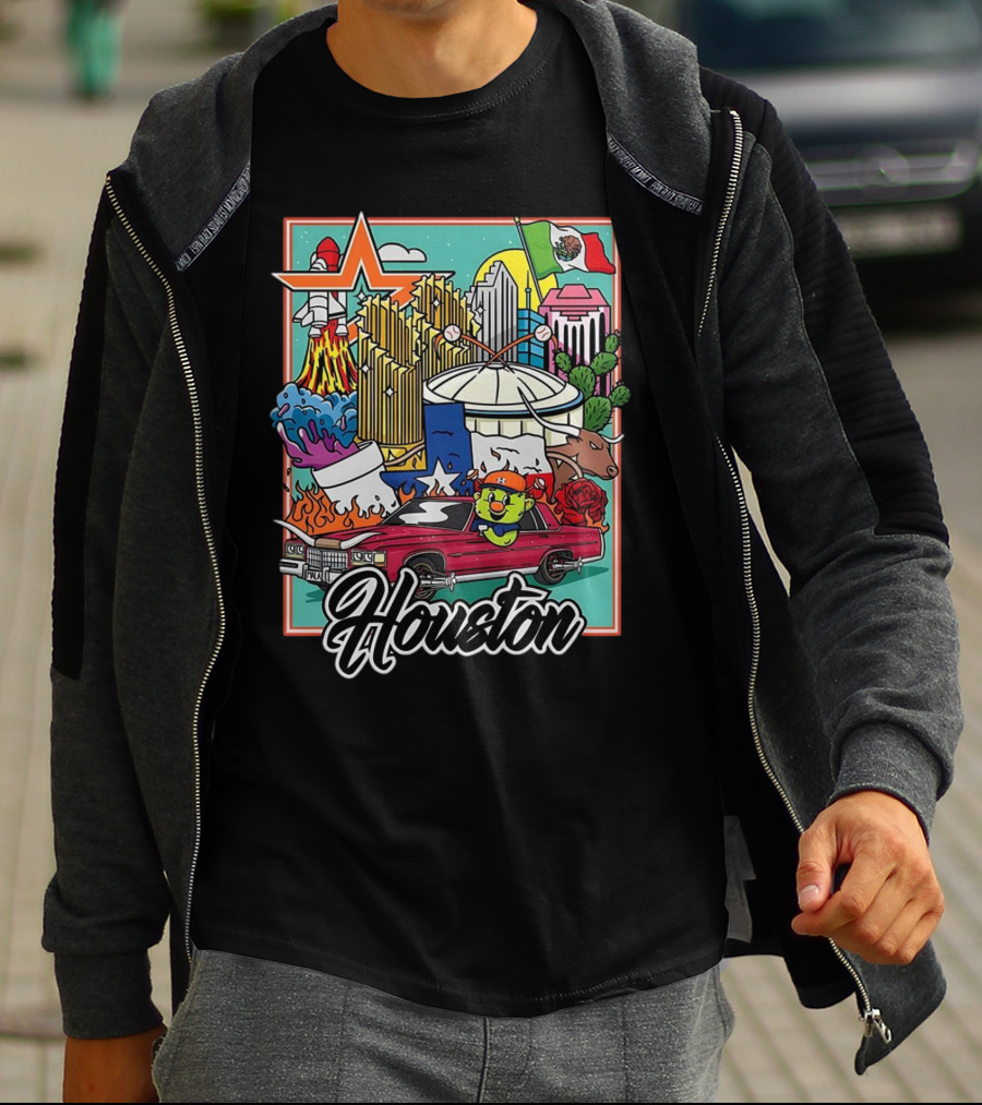 Houston Astros TwoSton Cityscape And Culture Montage T-Shirt
