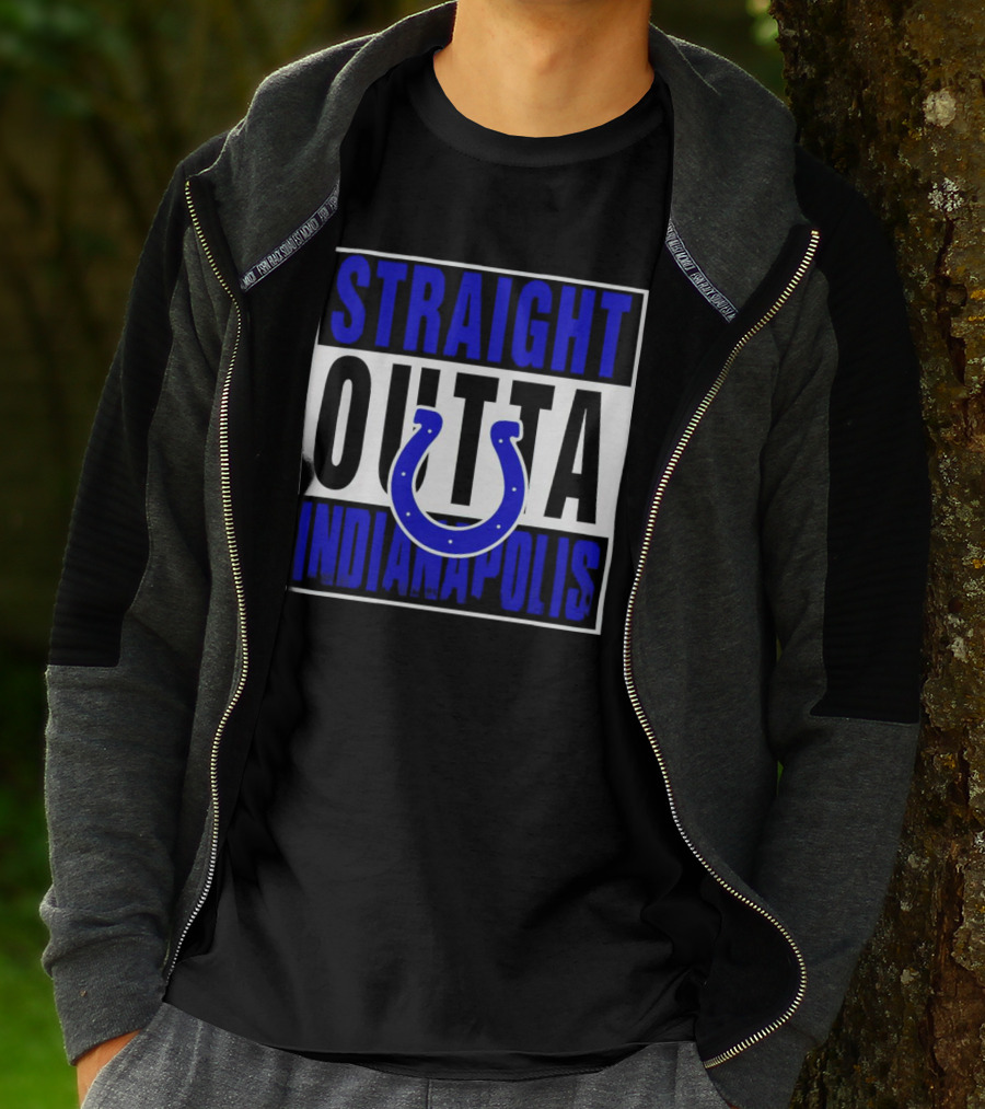 Straight Outta Indianapolis Colts Horseshoe T-Shirt