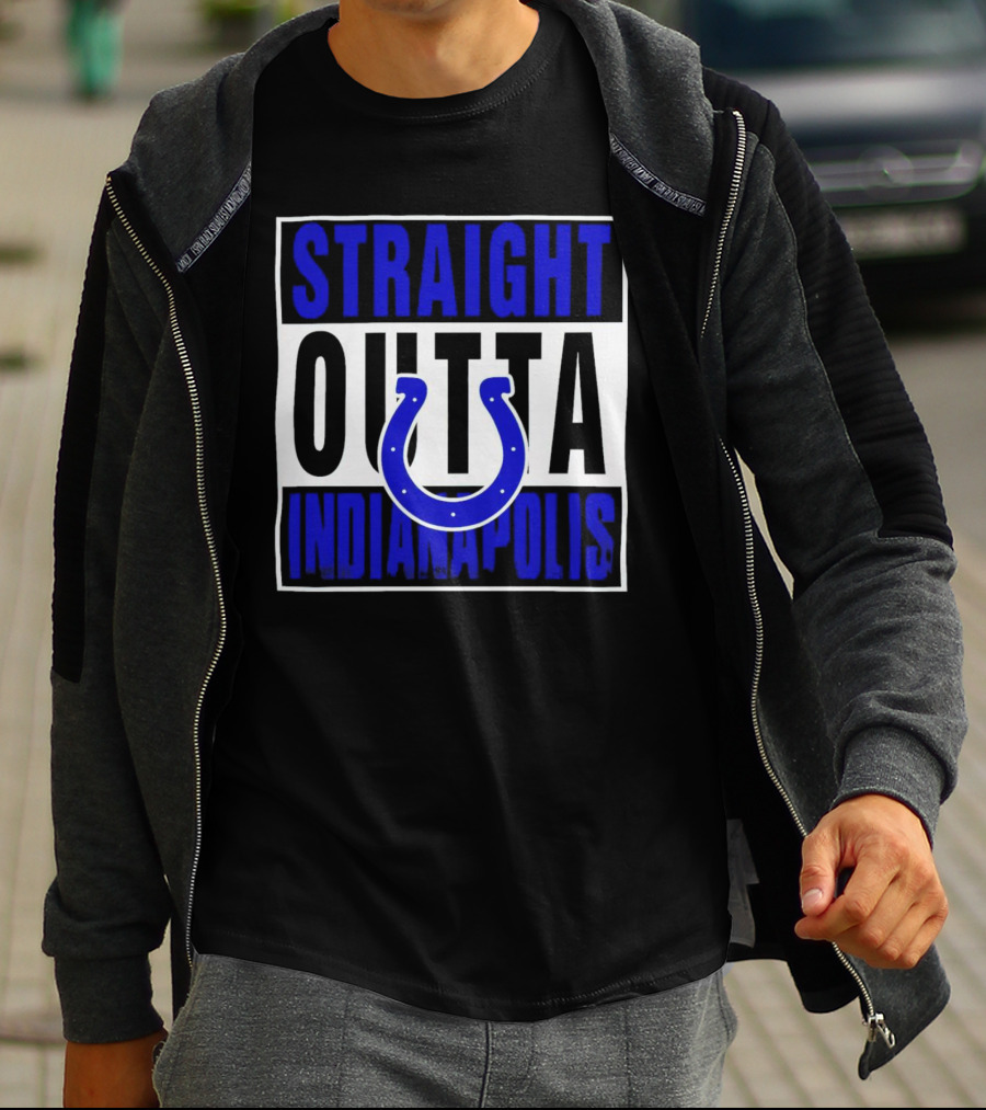 Straight Outta Indianapolis Colts Horseshoe T-Shirt