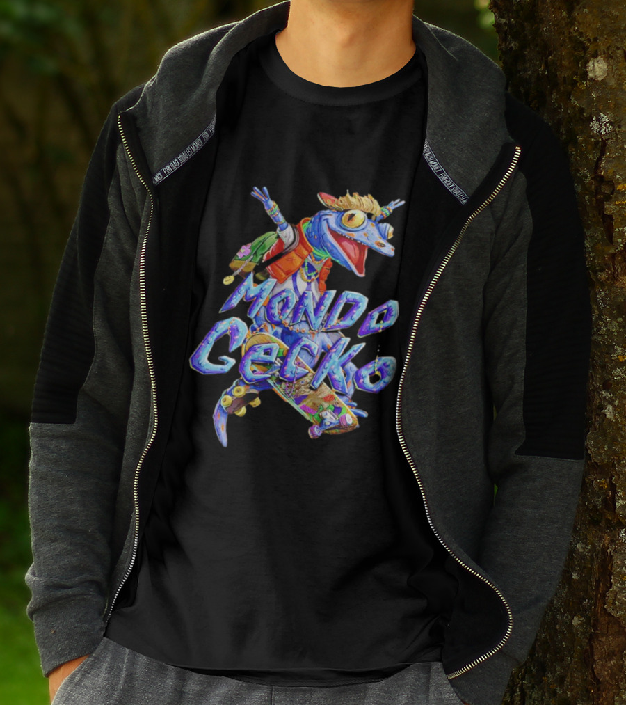 Teenage Mutant Mayhem Mondo Gecko Colorful Skater Adventure T-Shirt