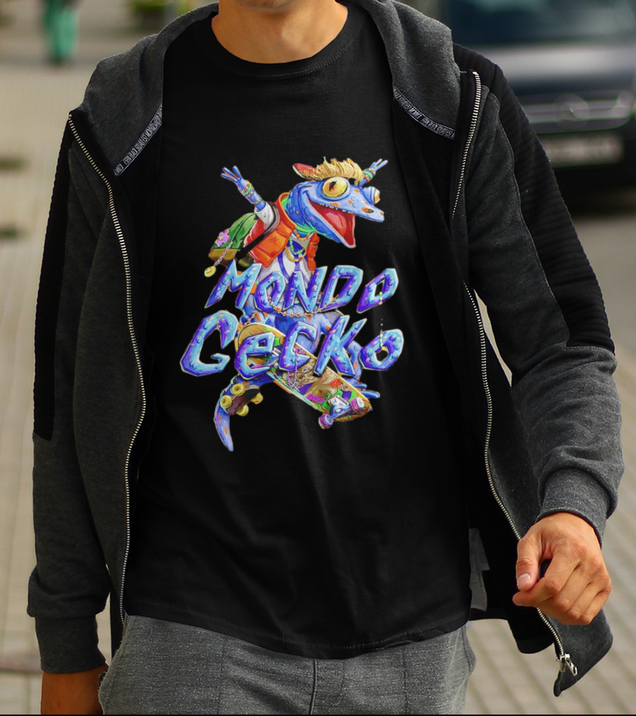 Teenage Mutant Mayhem Mondo Gecko Colorful Skater Adventure T-Shirt