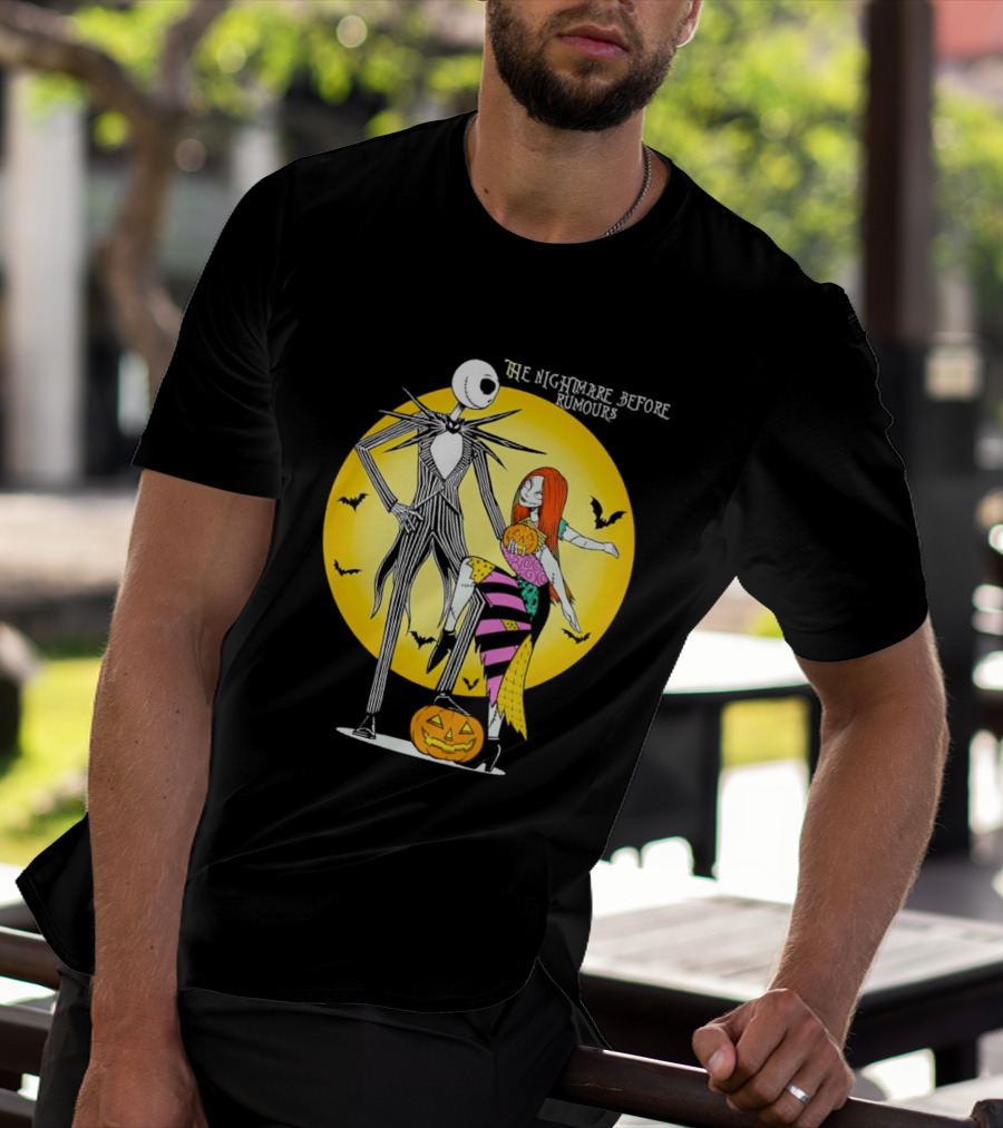 The Nightmare Before Rumours Jack Sally Halloween Bats Pumpkin T-Shirt
