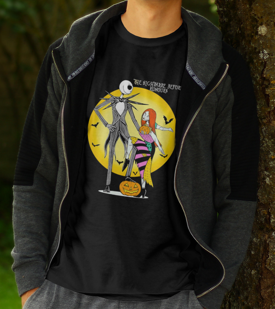 The Nightmare Before Rumours Jack Sally Halloween Bats Pumpkin T-Shirt