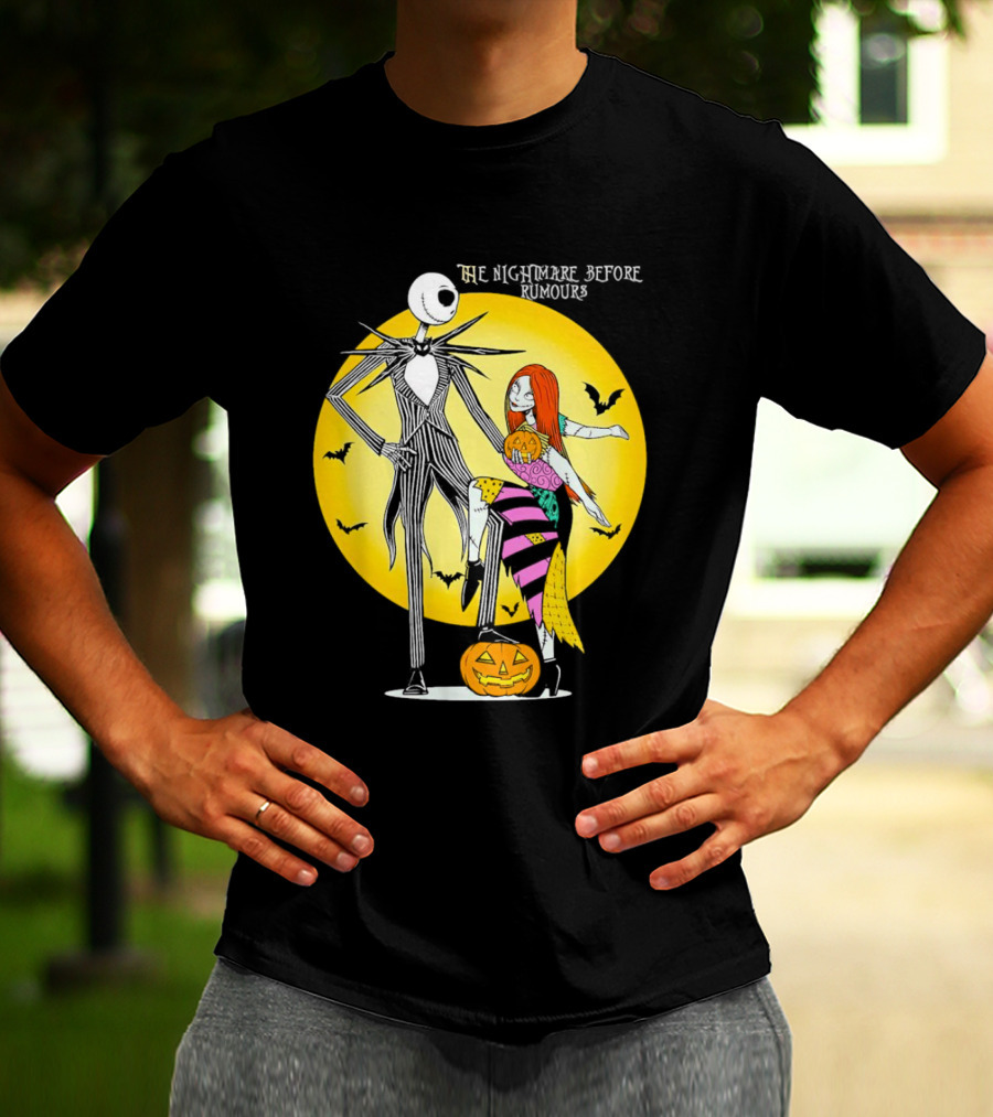 The Nightmare Before Rumours Jack Sally Halloween Bats Pumpkin T-Shirt