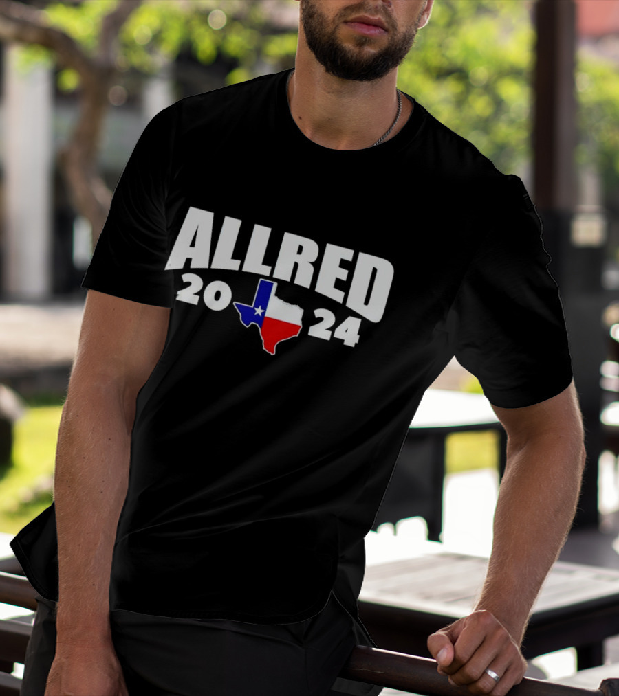 Allred 2024 Texas Map Red White Blue T-Shirt