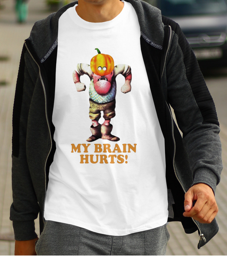 Gumby Halloween My Brain Hurts Pumpkin Head Character T-Shirt