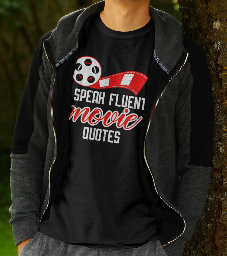 I Speak Fluent Movie Quotes Film Reel And Red Filmstrip T-Shirt