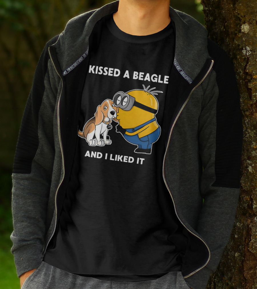 I Kissed A Beagle And I Liked It Minion Beagle Interaction T-Shirt